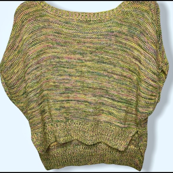 JustFab Women’s Hi Lo Cropped Dolman Sweater M Multicolored Casual Spring Summer - Picture 11 of 13